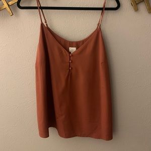 A New Day Rust Colored Tank with Button Detail